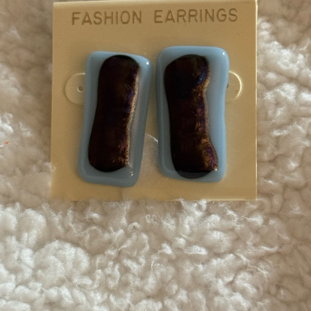Vintage Blue and Brown Fashion Earrings